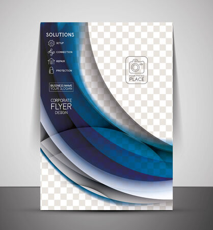 Wave abstract corporate flyer print designのイラスト素材