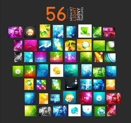 Mega collection of light shiny layout abstract templates. 56 vector illustrationsのイラスト素材