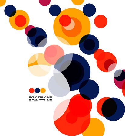 Geometric colorful circles background on white with copyspaceのイラスト素材