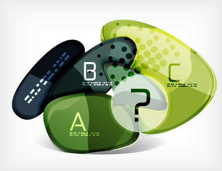 Abstract option infographics made of glossy big round shapes. Cartoon glass styleのイラスト素材