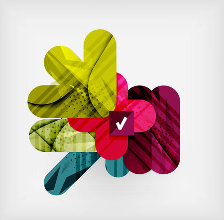 Modern infographic option layout made of glossy colorful round shaped overlapping elementsのイラスト素材