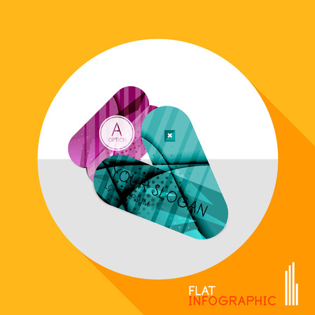 Modern geometric infographic in trendy flat style. Business abstract layout collectionのイラスト素材