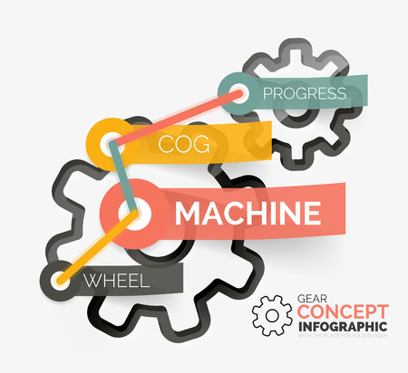Gear infographic concept with tag connectionのイラスト素材