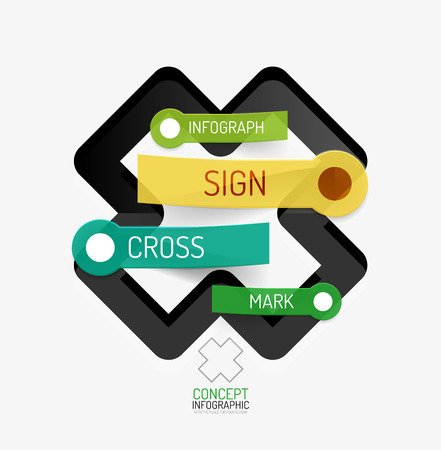 Vector cross shape infographic conceptのイラスト素材