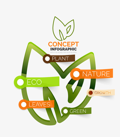 Eco leaves infographic conceptのイラスト素材