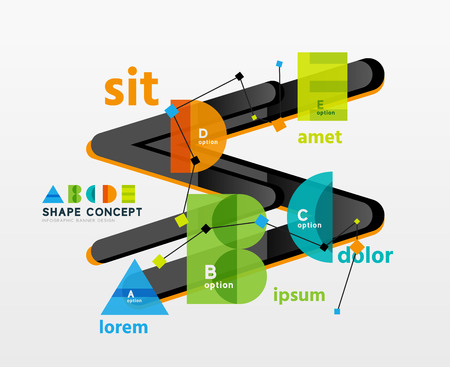 Business geometric infographic diagram layoutのイラスト素材