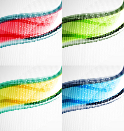 Collection of wave layoutsのイラスト素材