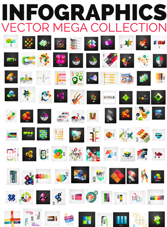 Mega collection of 100 infographic layoutsのイラスト素材