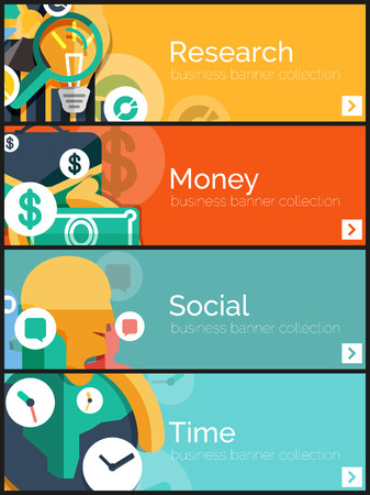 Set of flat design internet business bannersのイラスト素材