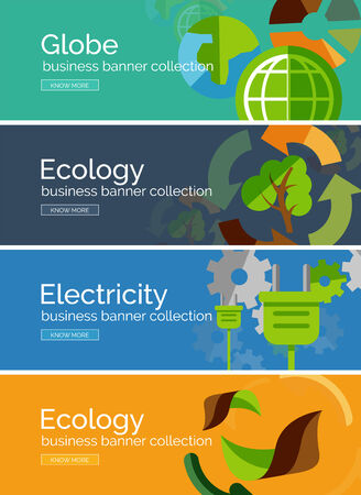 Set of flat design banners and conceptsのイラスト素材