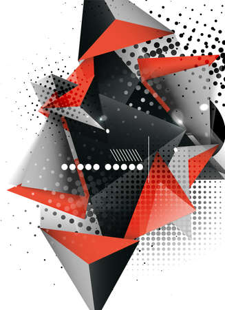 Geometric triangle 3d design, abstract background