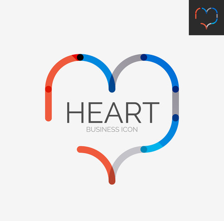 Minimal line design logo, heart iconのイラスト素材