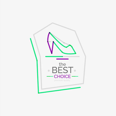 Minimal line design shopping stamps, best choiceのイラスト素材