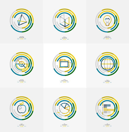 Minimal thin line design web icon setのイラスト素材