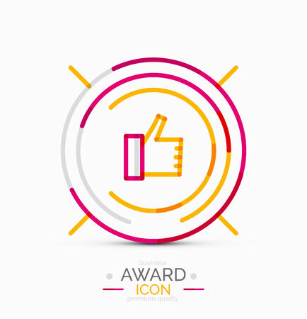 Thumb up icon, logo. Social abstract minimal line design conceptのイラスト素材