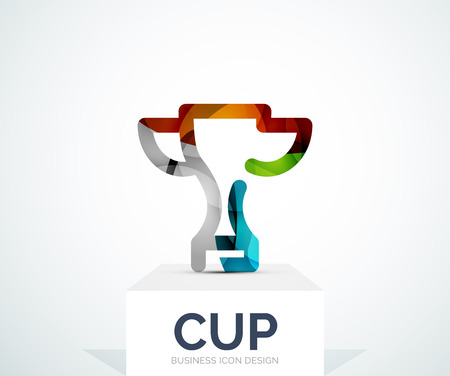 Abstract colorful logo design, awards, cup. Made of color shapesのイラスト素材