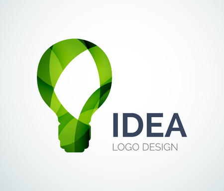 Light bulb logo design made of color piecesのイラスト素材