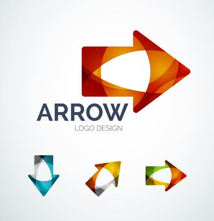 Arrow icon design made of color piecesのイラスト素材