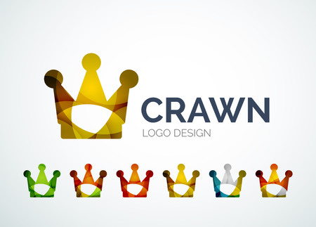 Crown design made of color piecesのイラスト素材
