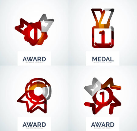 Colorful award business logo setのイラスト素材