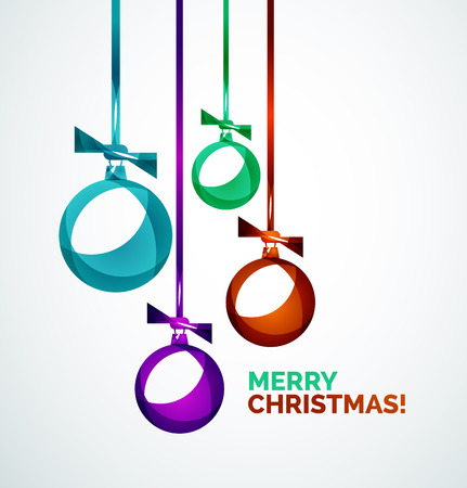 Merry Christmas modern card - abstract baublesのイラスト素材