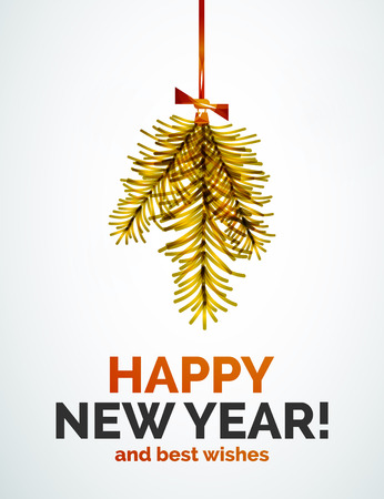 Christmas tree branch toy, New Year Conceptのイラスト素材