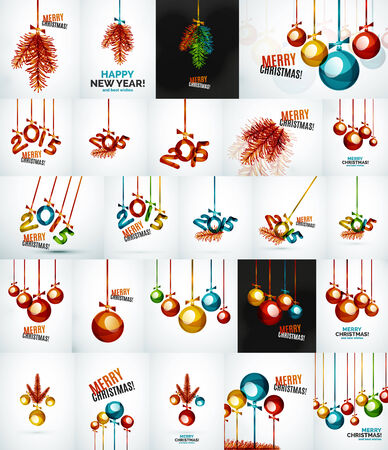 Set of Christmas baubles, New Year Conceptsのイラスト素材