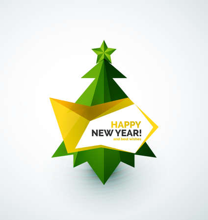 Christmas tree modern geometric designのイラスト素材