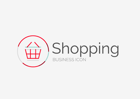 Thin line neat design logo, shopping cart iconのイラスト素材