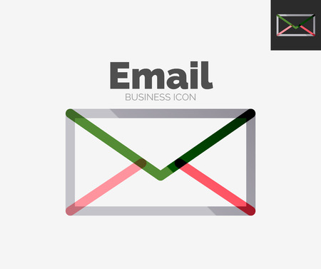 Minimal line design logo, email iconのイラスト素材