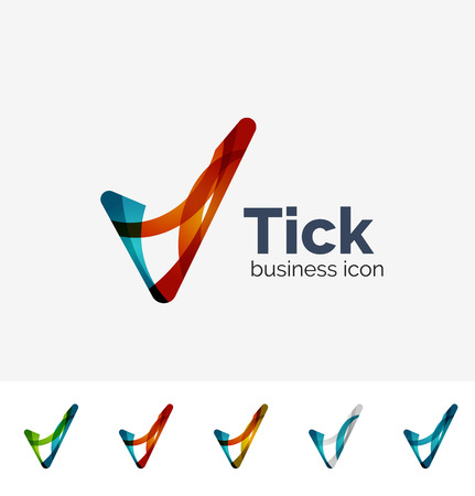 Modern tick abstract wave logo setのイラスト素材