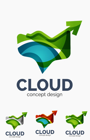 Modern cloud icon setのイラスト素材