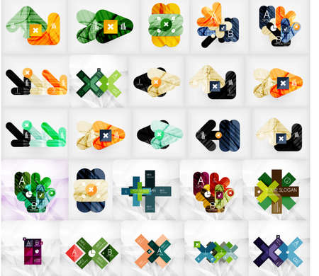 Mega collection of vector abstract geometric layouts for infographicのイラスト素材