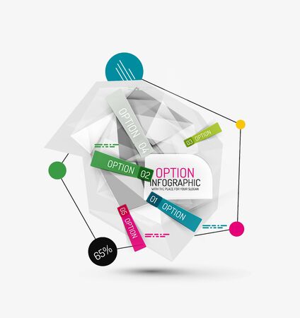 Color paper infographicsのイラスト素材