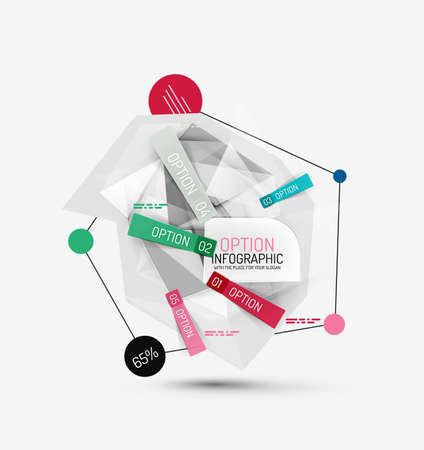 Color paper infographicsのイラスト素材
