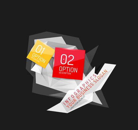 Modern polygonal origami paper infographicsのイラスト素材