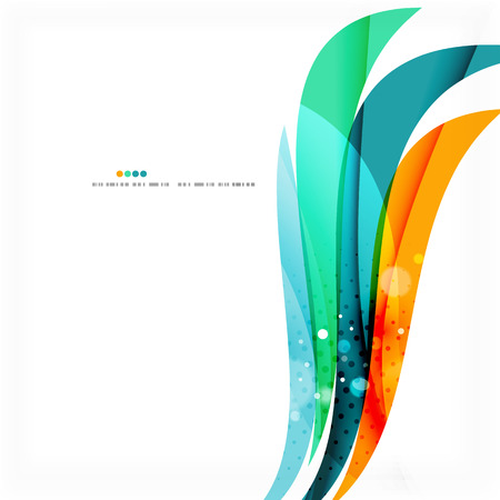 Blue, orange, red swirl wave lines. Light designのイラスト素材