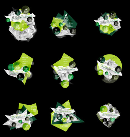 Set of business abstract triangular infographics layoutsのイラスト素材