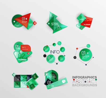 Set of geometric abstract shape infographic layoutsのイラスト素材
