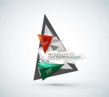Triangle shape modern paper infographicsのイラスト素材
