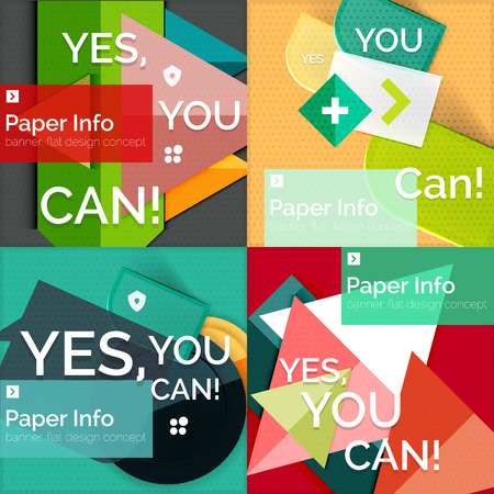 Set of flat design square bannersのイラスト素材