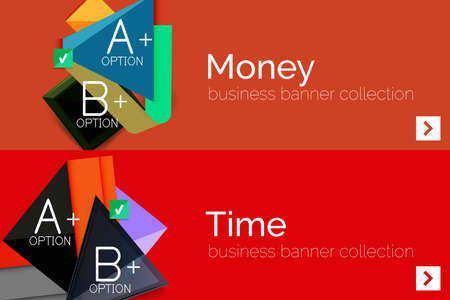 Infographic flat design banner with geometric diagramのイラスト素材