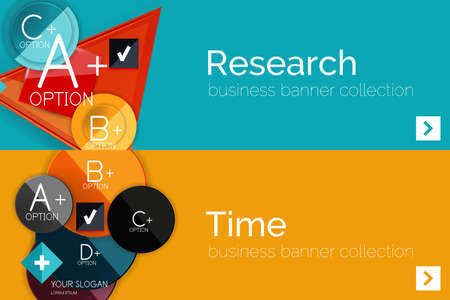 Flat design paper infographic banner setのイラスト素材