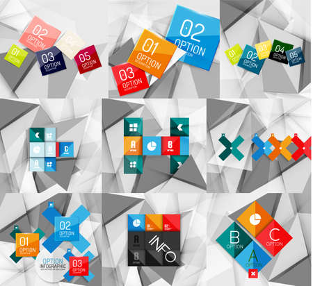 Set of paper graphic infographic modern templateのイラスト素材