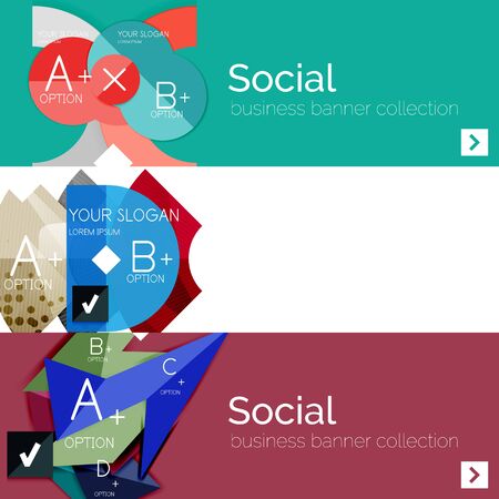 Flat modern info banner setのイラスト素材