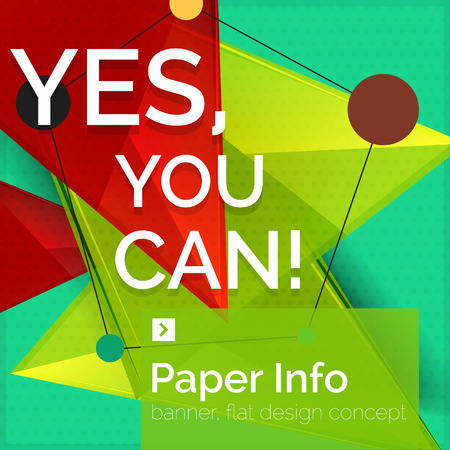Flat design square banner with sloganのイラスト素材
