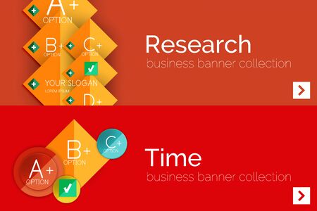 Infographic flat design banner with geometric diagramのイラスト素材