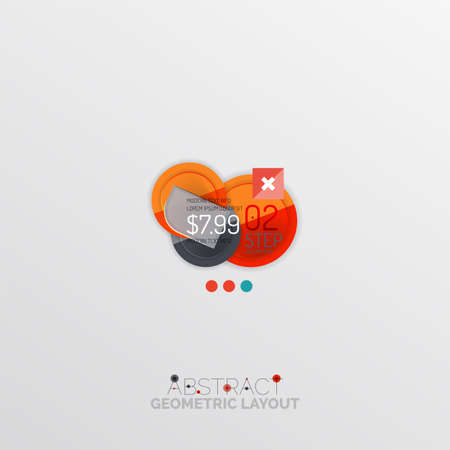Glossy paper style geometric abstract infographic designのイラスト素材