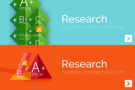 Infographic flat design banner with geometric diagramのイラスト素材
