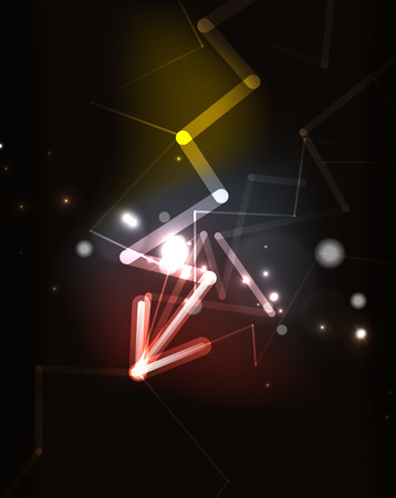 Glowing arrow in dark spaceのイラスト素材